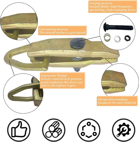Vista 3 de Auto Car Abrazadera de reparación de abrazadera de tracción de 2 vías de 5 toneladas, agarres autoapretables, herramientas de reparación