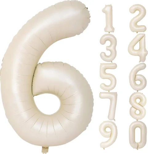 Vista 125 de Globos gigantes de números negros de 40 pulgadas, globos de aluminio de Mylar con helio para cumpleaños, globo número 0 para decoración de fiestas