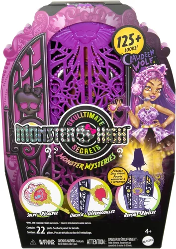Vista 7 de Monster High Skulltimate Secrets Clawdeen Wolf Muñeca con Guardarropa y 19 Accesorios de Moda Sorpresa, Juguete +4 Años (HXH85)