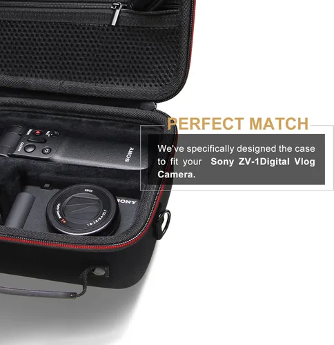 Vista 6 de LTGEM - Funda compatible con cámara digital Sony ZV-1F / ZV-1 / ZV-1 II Vlog - Kit de accesorios para cámara digital, trípode, micrófono y vlogger