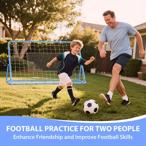 Vista 6 de GarveeLife 6X4 Ft Adjustable Soccer Rebounder Net, Heavy Duty Soccer Rebound Net with Iron Frame, Rust Resistant, Football Training Equipment for