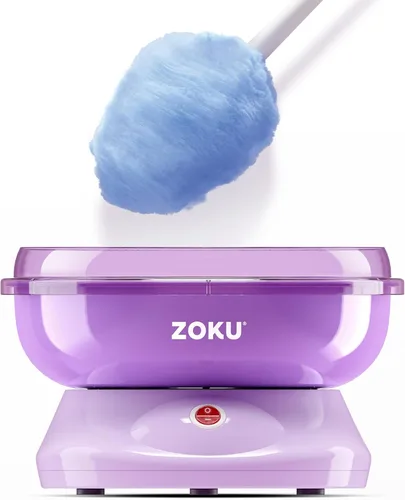 Koji by Zoku - Juego de algodón para hacer dulces, máquina de algodón de azúcar para encimera, incluye 10 conos de papel, disfruta de golosinas