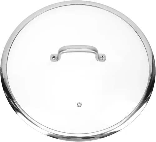 DOITOOL Tapa de olla de vidrio templado de 13.11 pulgadas con mango de acero inoxidable resistente al calor, cubierta transparente gruesa para