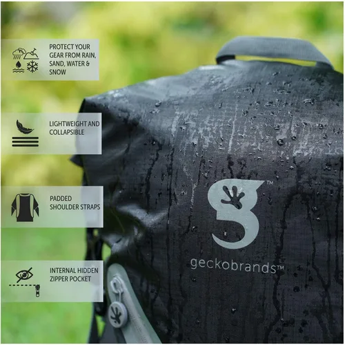 Vista 6 de geckobrands Mochila impermeable de 30 l, Gris Negro, 30 L, Mochila impermeable 30l