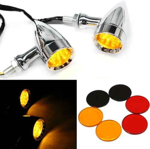 Vista 9 de MISS MOLY Bobber Cafe - Luz trasera LED para motocicleta, luz intermitente de freno color ámbar