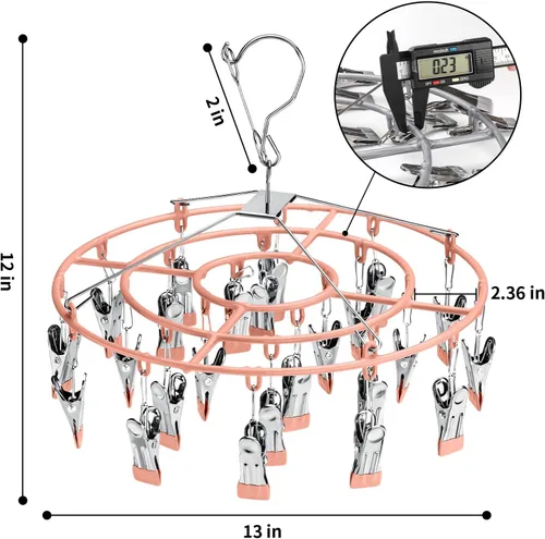 Vista 5 de Colgador de calcetines para secar con 24 clips, estante de ropa, perchas para ropa interior, ropa sucia, perchas para colgar, secador de hierbas