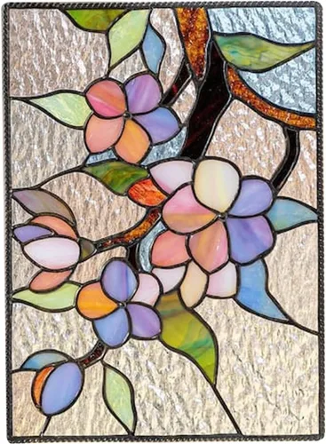 Vista 9 de Panel decorativo para colgar ventanas pintadas, colgante de ventana manchada de colibrí, colgante de ventana de acrílico manchado, panel de ventana