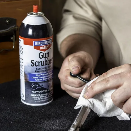Vista 3 de Birchwood Casey, limpiador de armas de un solo uso/desengrasante, aerosol para limpieza de armas sin desmontaje