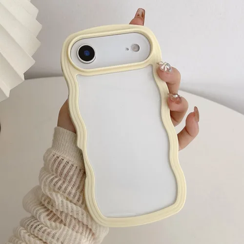 Vista 53 de QLTYPRI Funda compatible con iPhone 7/8/SE, bonita funda transparente con marco ondulado rizado para niñas y mujeres, funda protectora de TPU