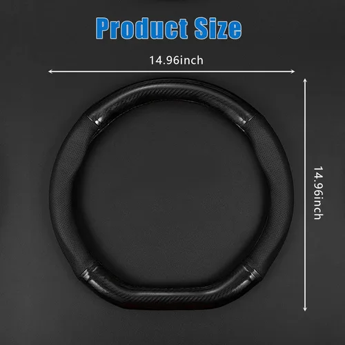 Vista 2 de gunhunt 1 PC Funda de Volante de Coche Transpirable, Protector de Volante de Fibra de Carbono Antideslizante, Funda de Volante Resistente al