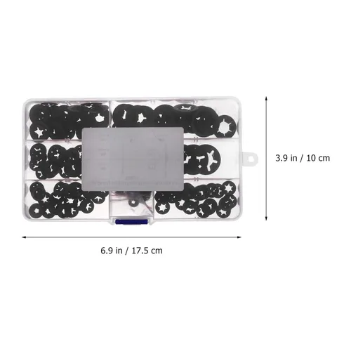Vista 2 de Baluue 2 juegos de 260 tuercas de empuje estrella de diente interno, arandelas de bloqueo de velocidad rápida, arandelas de bloqueo a presión, clips