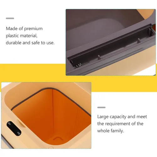 Vista 4 de Alipis Smart Touchless Garbage Can Automatic Induction Waste Bin with Modes for Kitchen Bathroom Office Dustbin Cross- in Khaki