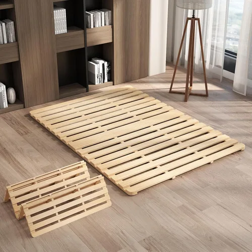 Vista 10 de LILYPELLE Marco de cama de suelo, marco de cama plegable de tatami, placa de cama transpirable a prueba de humedad, cama japonesa de suelo, marco