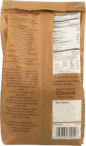 Vista 2 de Dal Raccolto Pasta - Cavatelli Molisani, bolsa de 1 lb