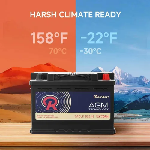 Vista 4 de Batería AGM BCI Group 48 - Batería automotriz de 12 V, 70 Ah H6, tamaño 48, batería de 12 V para arranque y parada recargable, ciclo profundo