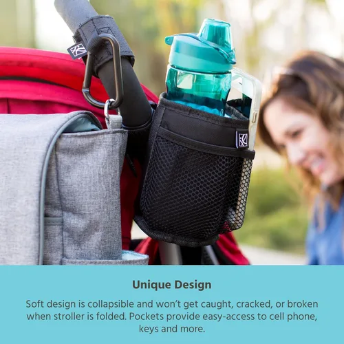 Vista 3 de J.L. Childress Cup 'N Stuff - Soporte para cochecito y teléfono, accesorios para cochecitos de bebé, sillas de ruedas, scooters, andadores, ajuste