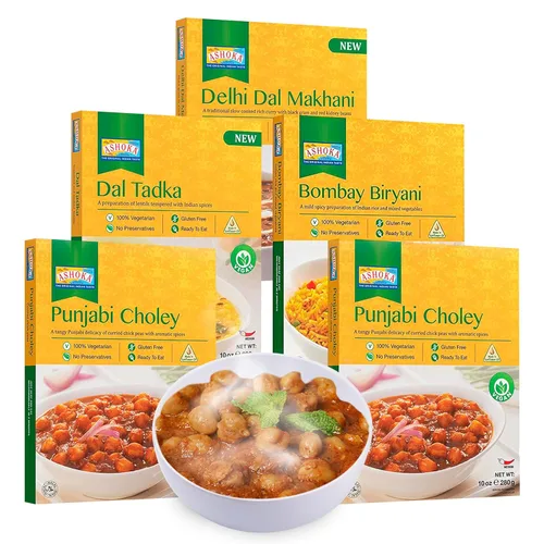 Vista 21 de Ashoka Heat & Eat Meals 1932, Kit de Comidas Vegetarianas Completamente Naturales, Platos Principales de Queso, Surtido de Curry Certificado Kosher