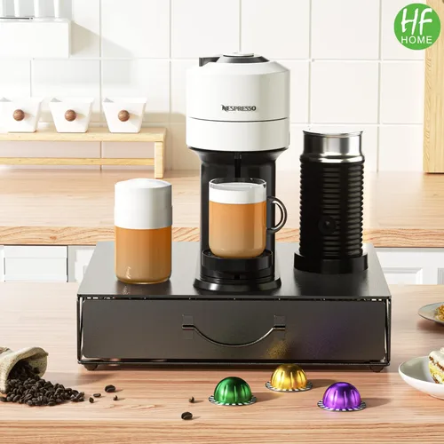 Vista 2 de HFHOME Cajón de cápsulas de café, soporte para 48 cápsulas de café Vertuoline, soporte de cajón de almacenamiento para tazas de 36 K, estación