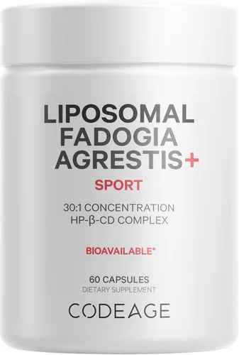 Codeage Suplemento Liposomal Fadogia Agrestis 600mg - Extracto de Fadogia Agrestis 30:1, vitamina D3, zinc, fenogreco, pimienta negra BioPerine -