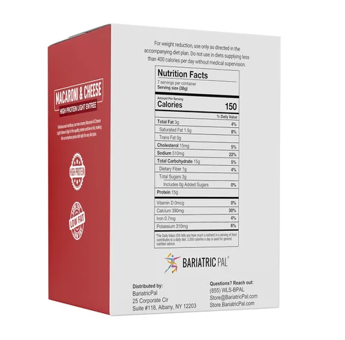 Vista 3 de BariatricPal High Protein Light Entree - Macarrones cremosos y queso (paquete de 1)