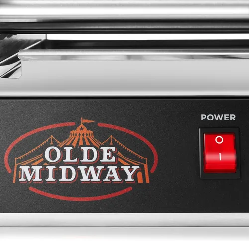 Vista 6 de Olde Midway - Máquina eléctrica de cocción para 12 perros calientes con 5 asadores giratorios, con tapa, de 700 Watts, de calidad comercial