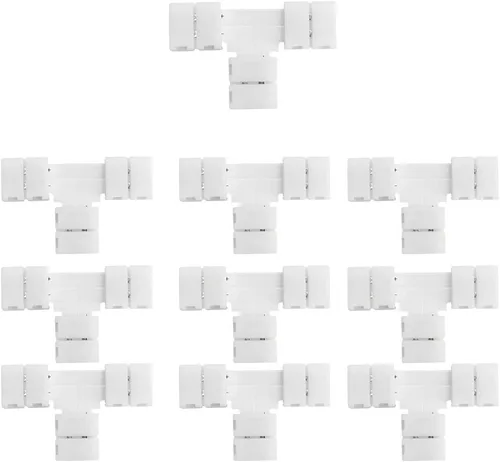 Vista 7 de LightingWill Paquete de 10 unidades de conector de tira LED de 2 pines a presión en forma de L para esquina en ángulo recto o conexión de giro