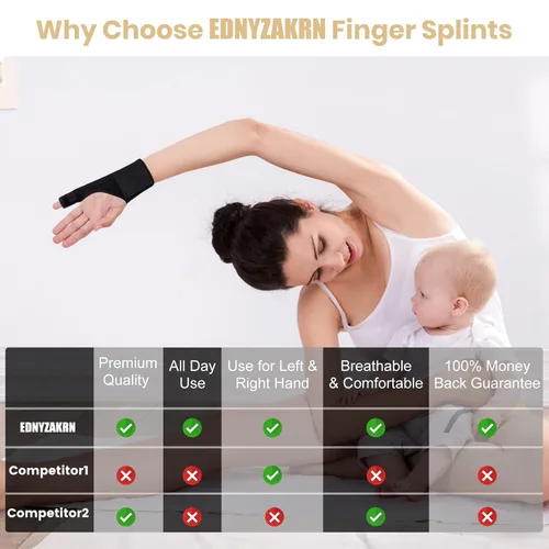 Vista 3 de Férula de dedo gatillo, férulas de dedo meñique para dedos rotos, soporte de muñeca para tendinitis de artritis del túnel carpiano