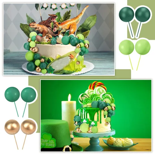 Vista 6 de 108 Piezas Bolas Decoración para Pasteles DIY Inserto para Cupcakes Globos de Espuma para Hornear Pasteles Boda Aniversario Cumpleaños Decoración