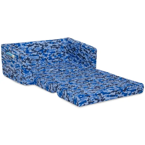 Vista 11 de Delta Children Cozee - Sofá 2 en 1 extra ancho convertible a tumbona, cómodo sofá abatible para niños, camuflaje azul