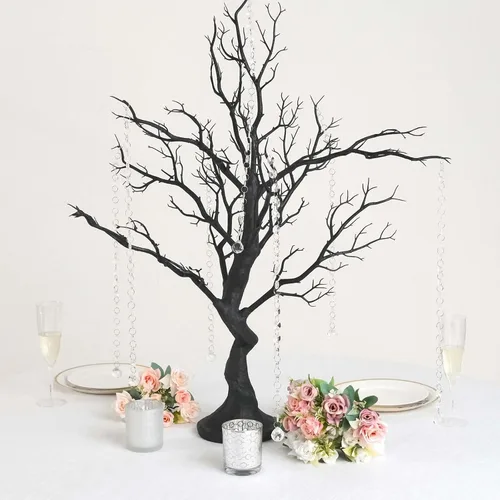 Vista 11 de Efavormart - Paquete de 10 ramas de árbol artificiales metálicas de 14 pulgadas, rellenos de jarrón de plástico seco Manzanita (dorado_L)