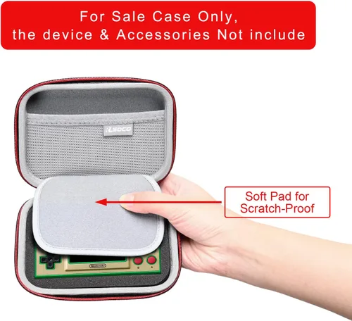 Vista 2 de RLSOCO Estuche rígido para Nintendo Game & Watch Super Mario BrosThe Legend of Zelda (cremallera roja - funda de transporte 1 pieza solamente)