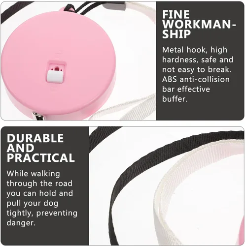 Vista 6 de TEHAUX Retractable Dog Leash for Dogs Adjustable Outdoor Walking Leash with Rope Comfortable Handle Random