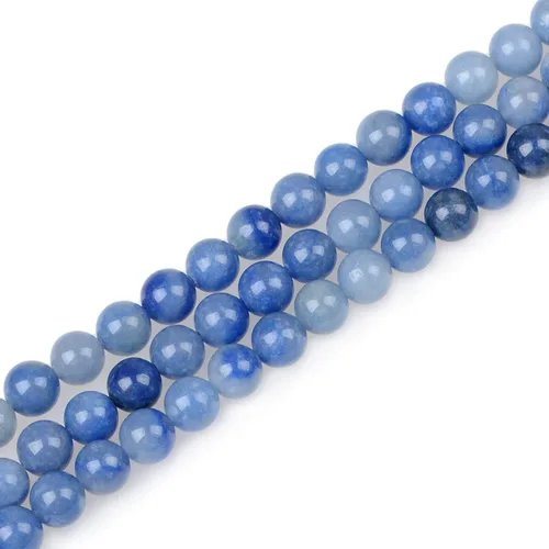 Vista 4 de Bymitel 200 cuentas de cristal natural, piedras preciosas redondas energéticas y curativas sueltas con cordón elástico para hacer joyas, pulseras