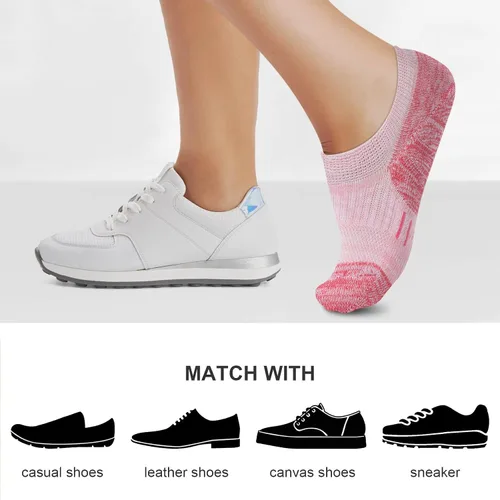 Vista 5 de Amutost Calcetines deportivos para mujer, calcetines de corte bajo para el tobillo, 5-6 pares