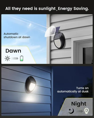 Vista 2 de 8 Pack Outdoor Fence Solar Lights, IP68 Waterproof Solar Step Lamps, for Backyard, Garden, Pathway, Porch, Patio, Driveway, Walkway, Railing