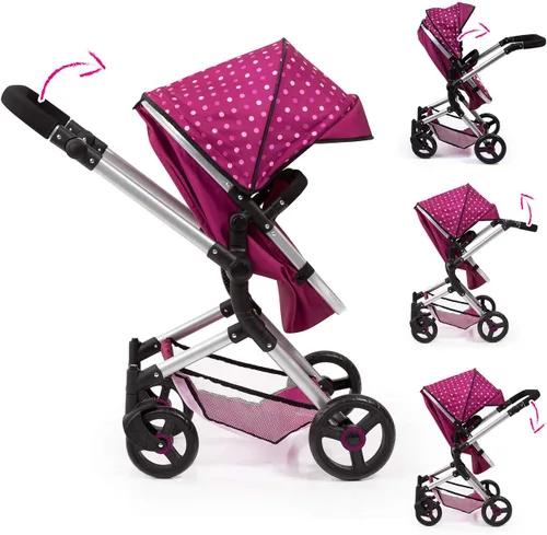 Vista 2 de Bayer Design City Baby Doll Pram, rosa oscuro