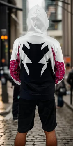 Vista 5 de Cos Spider Gwen Superhero 3D Style - Sudadera con capucha y cremallera, unisex, para adulto