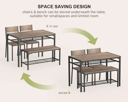 Vista 37 de Gizoon Juego de mesa de comedor para 2, mesa de cocina de 3 piezas con 2 sillas para espacios pequeños, apartamento, cocina, comedor, ahorro