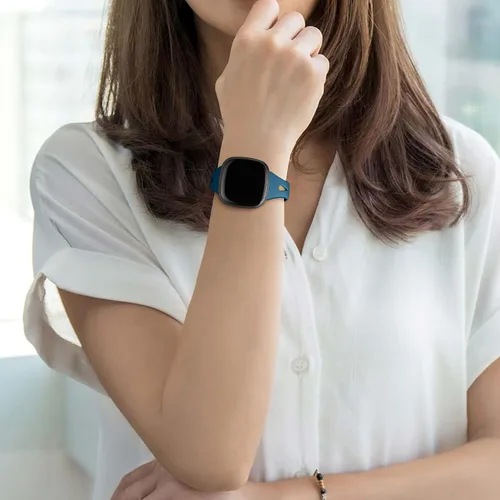 Vista 6 de Ouwegaga Compatible con Correas Fitbit Versa 4 para Mujer/Sense 2/Sense/Versa 3 para Hombre, Correa Deportiva delgada de silicona suave Compatible