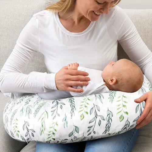 Vista 7 de Transforma la almohada para tumbona y lactancia de tu bebé con nuestras elegantes fundas de hojas verdes, suaves, duraderas y fáciles de limpiar