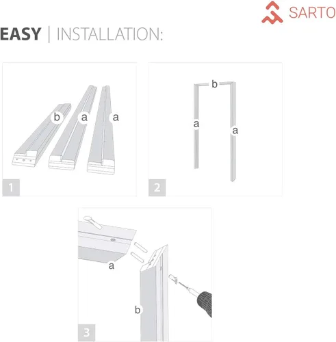 Vista 5 de SARTODOORS Puerta francesa maciza de 18 x 80 pulgadas Lucia 2661 blanco mate Marco de panel regular individual manija Puertas resistentes