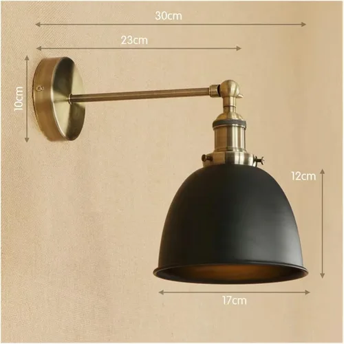 Vista 6 de Brass Black Retro LED Wall Light Fixtures Loft Industrial Vintage Arm Lamp Lamparas,Practical Lighting fixtures