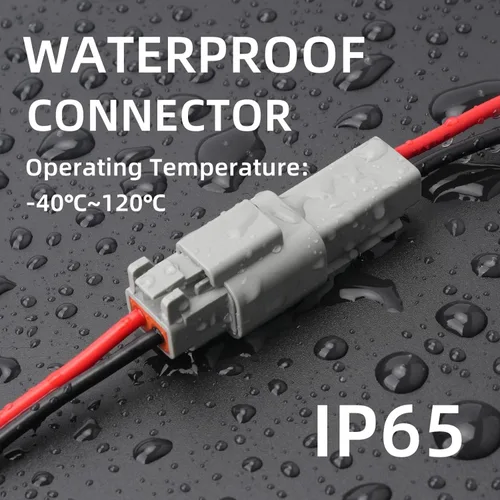 Vista 3 de DT - Kit de conectores Deutsch de 2 pines impermeables, conectores eléctricos automotrices con cable macho y hembra de 14 AWG para automóvil