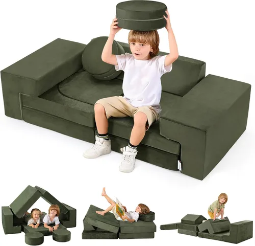 Vista 19 de Kidirect K12 PRO - Sofá modular de juegos para niños, 400 + sofá de espuma creativa para sala de juegos, sofá convertible mejorado para niños