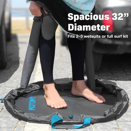 Vista 3 de IslandMat Wetsuit Changing Mat; Compact 2-in-1 Wetsuit Bag with Waterproof 5000X Tech; Keep You & Surfing Accessories Clean; Keep Your Car Clean &