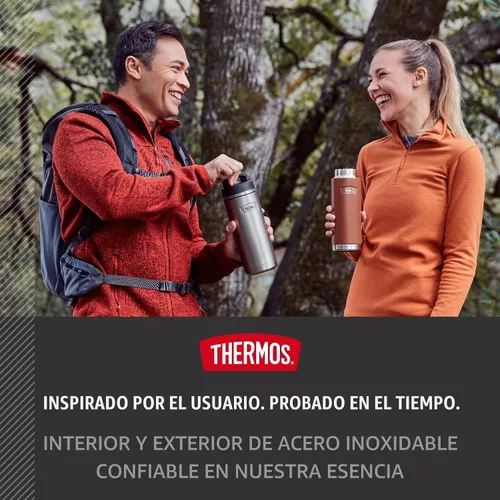 Vista 6 de THERMOS ICON SERIES - Botella de agua de acero inoxidable con tapa superior de rosca, 32 onzas, granito, botella de agua aislada con tapa Granite