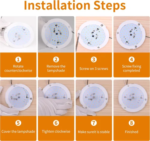 Vista 8 de RVZONE Luces interiores de caravana, luz LED de techo de 5 pulgadas, regulable, 12 voltios, luces LED de 12 V, luces de disco RV de 4.5 W, luz