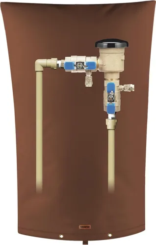 Vista 41 de Cubierta aislante de tubería para prevención de reflujo (5 °F) – Bolsa aislada para válvula de aspersor de riego – Cubierta de bomba de pozo de agua