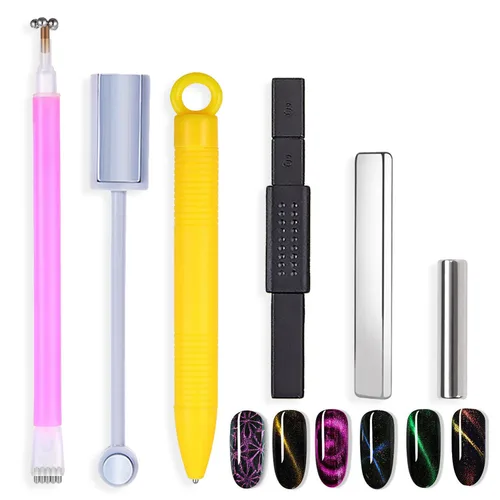 Vista 9 de 13 piezas de imanes para uñas con efecto ojo de gato, súper imanes magnéticos para uñas, imanes de gel para uñas con efecto ojo de gato 3D, varita