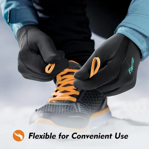 Vista 7 de FREETOO Waterproof Winter Gloves with Fleece Lining for Cold Weather for Men, Windproof Touchscreen Warm Gloves for Snow Running Cycling Driving